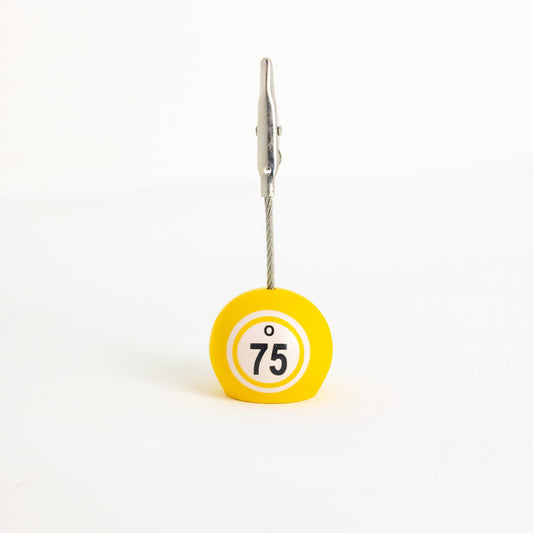 Ticket Holder - O75 Yellow Bingo Ball | Materials | Bingo Pro Shop