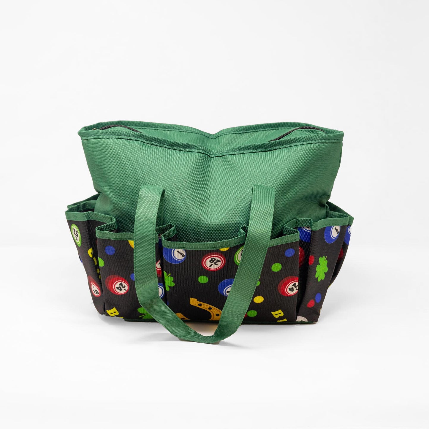 10 Pocket Lucky Bingo Balls Cloth Bag - Dark Green | Bags | Bingo Pro Shop