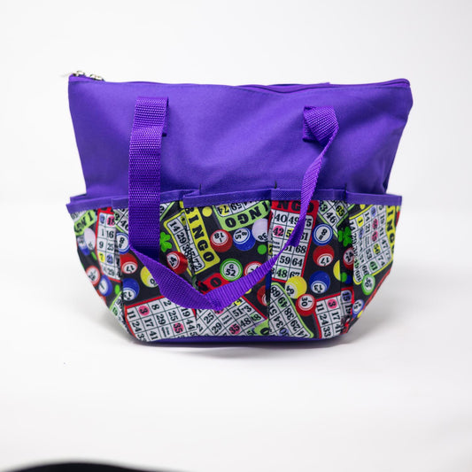 10 Pocket Bingo Balls & Cards Cloth Bag - Purple | Bags | Bingo Pro Shop