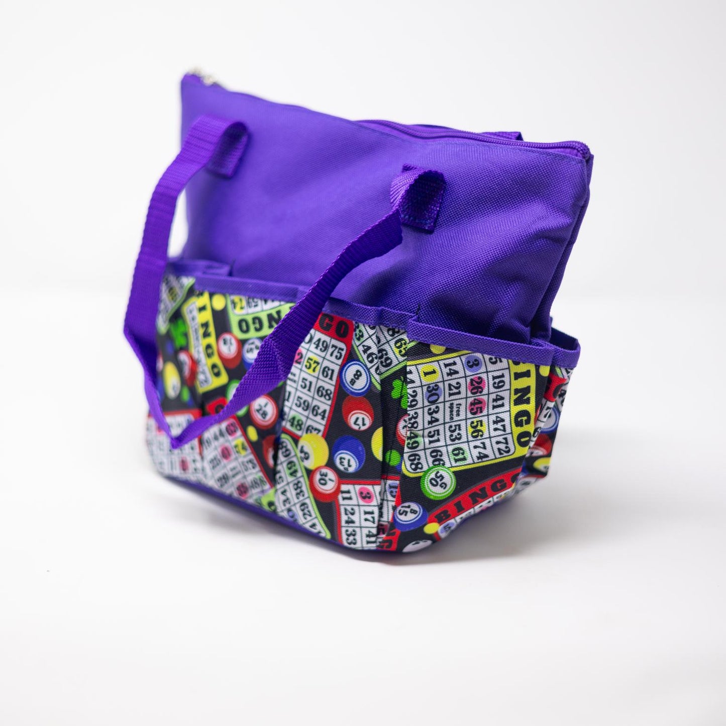 10 Pocket Bingo Balls & Cards Cloth Bag - Purple | Bags | Bingo Pro Shop