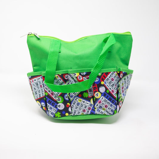 10 Pocket Bingo Balls & Cards Cloth Bag - Green | Bags | Bingo Pro Shop