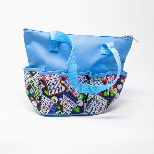 10 Pocket Bingo Balls & Cards Cloth Bag - Sky Blue| Bags | Bingo Pro Shop